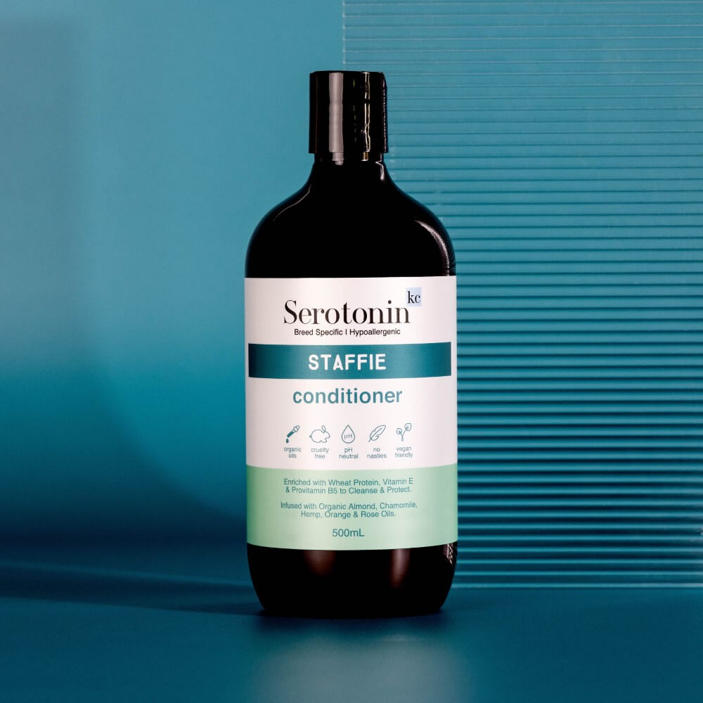Hypoallergenic Staffy conditioner. Ultra Gentle. the best dog conditioner for Staffys with sensitive skin