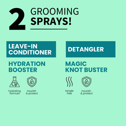 2 grooming sprays groomers collection - leave in conditioner finishing spray detangling spray remove matting knots