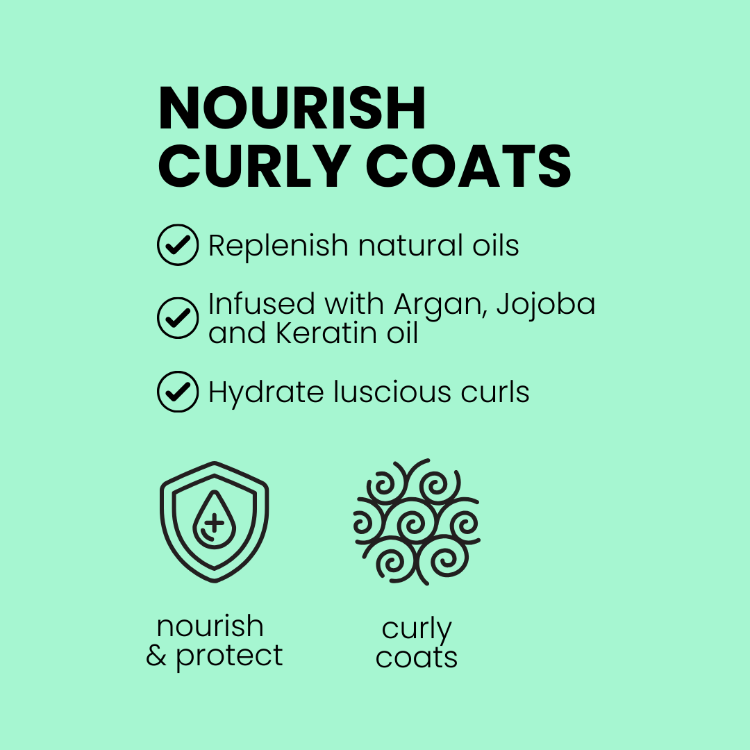Replenish natural oils. Infused with Argan Jojoba Keratin Oil. Hydrate Luscious Curls