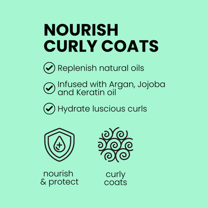 Replenish natural oils. Infused with Argan Jojoba Keratin Oil. Hydrate Luscious Curls