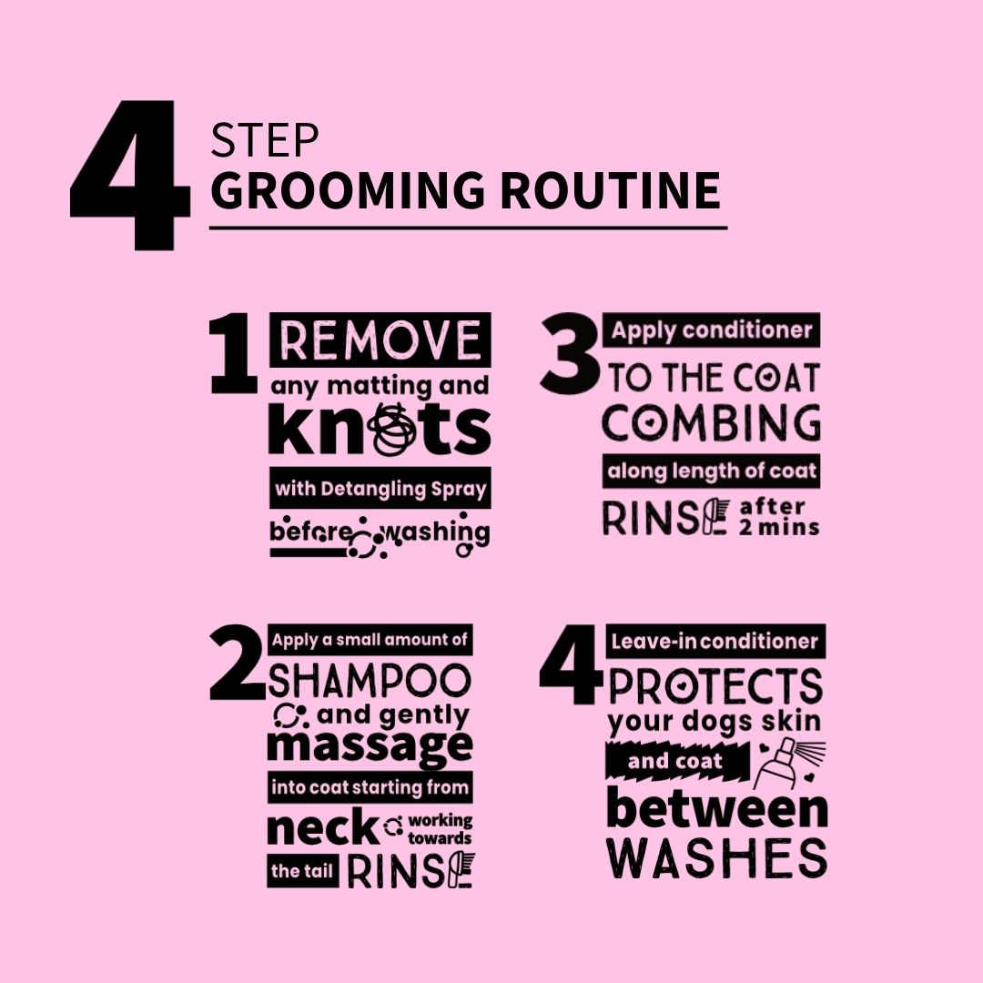 SerotoninKC Shih Tzu Long Drop Coat Conditioner Grooming Routine Icons
