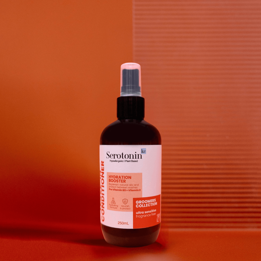 Bottle of SerotoninKC Groomers Collection Hydration Booster Leave In Conditioner Fragrance Free