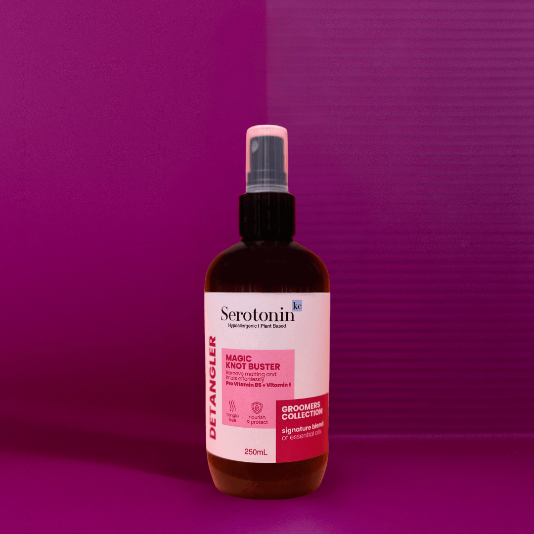 Bottle of SerotoninKC Groomers Collection MAGIC knot Buster Detangling Spray
